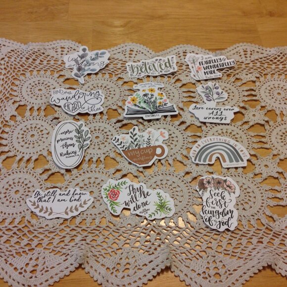 Christian Theme Accessories - Bible Quotes and Christian Inspiration Stickers Bundle